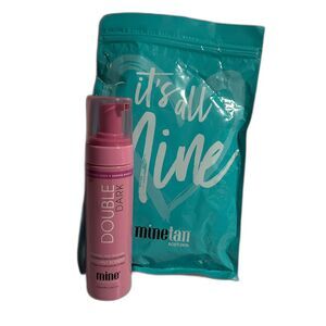 minetan double dark sunless tanning express tan mousse and mitt